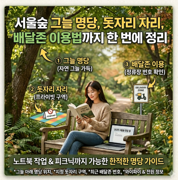 서울숲 그늘 명당, 돗자리 자리, 배달존 이용법까지 한 번에 정리
