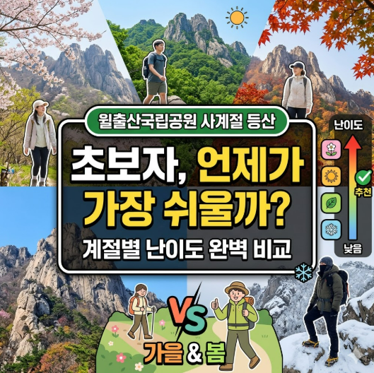 월출산국립공원 초보자 계절별 등산 난이도 비교: 봄·여름·가을·겨울 중 언제가 가장 쉬울까?