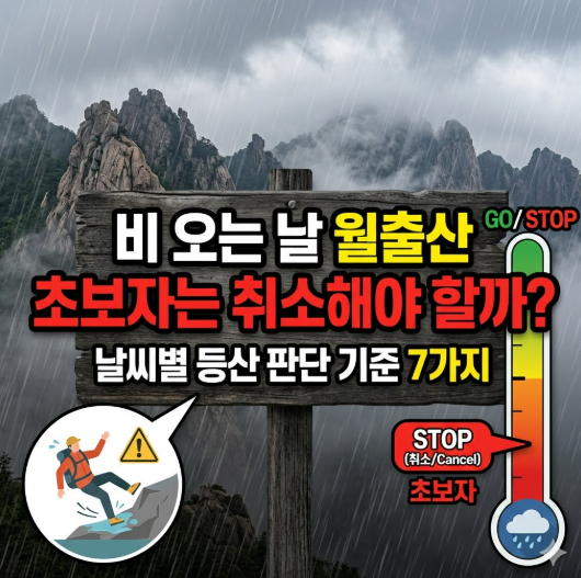 비 오는 날 월출산 초보자는 취소해야 할까? 날씨별 등산 판단 기준 7가지