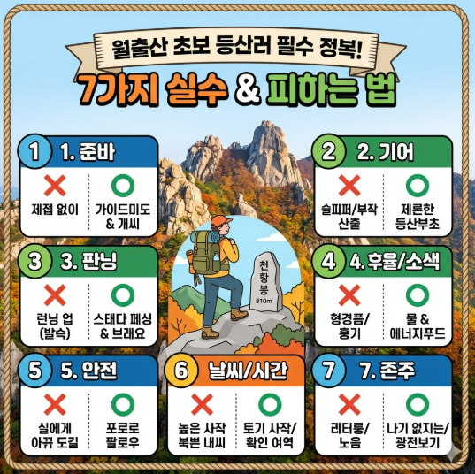 월출산 초보 등산러가 많이 하는 실수 7가지와 피하는 방법