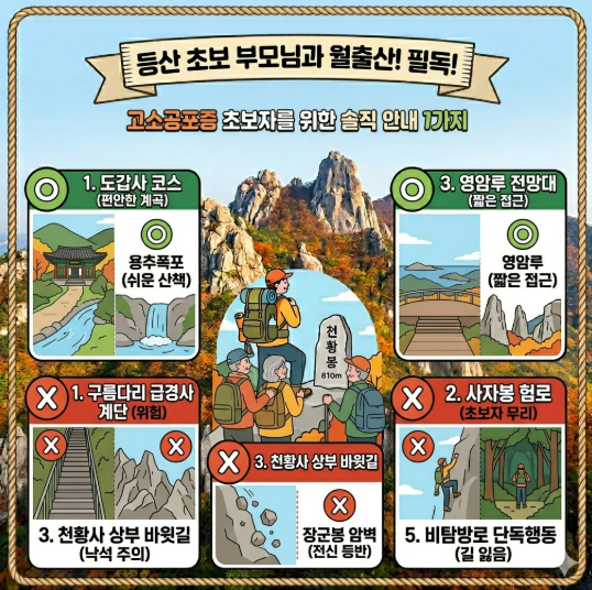 등산 초보 부모님과 월출산 갈 때 추천 코스 3가지와 피해야 할 구간 5곳