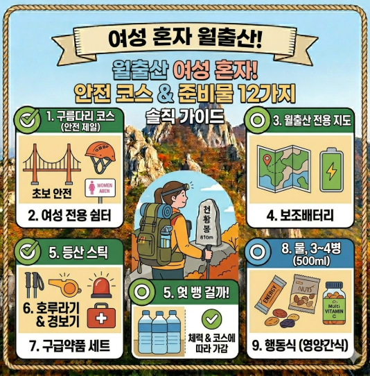 여성 혼자 월출산 처음 갈 때 안전 코스와 준비물 12가지