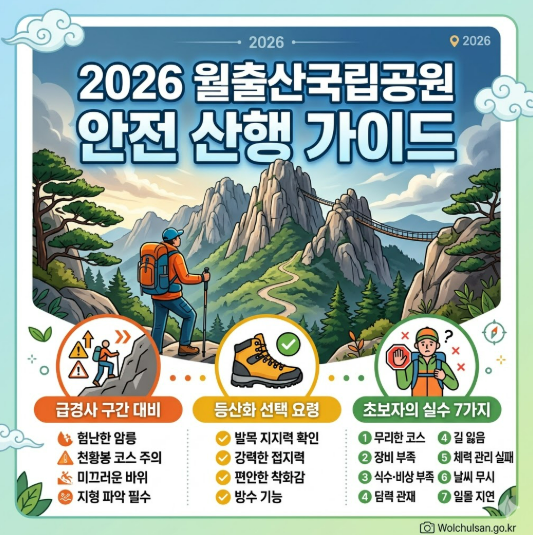 2026 월출산국립공원 안전 산행 가이드: 급경사 구간·등산화 선택·초보자가 하는 실수 7가지