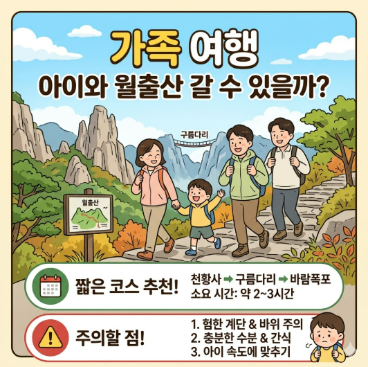 아이와 월출산 갈 수 있을까? 가족 여행자를 위한 짧은 코스 3가지와 주의사항