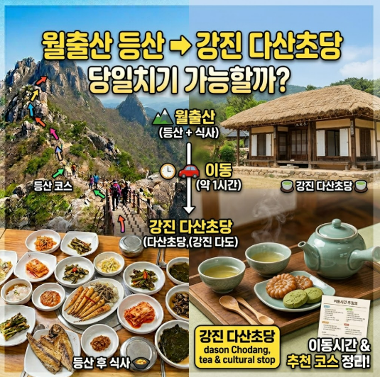 월출산 등산 후 강진 다산초당까지 당일치기 가능할까? 이동시간과 추천 코스