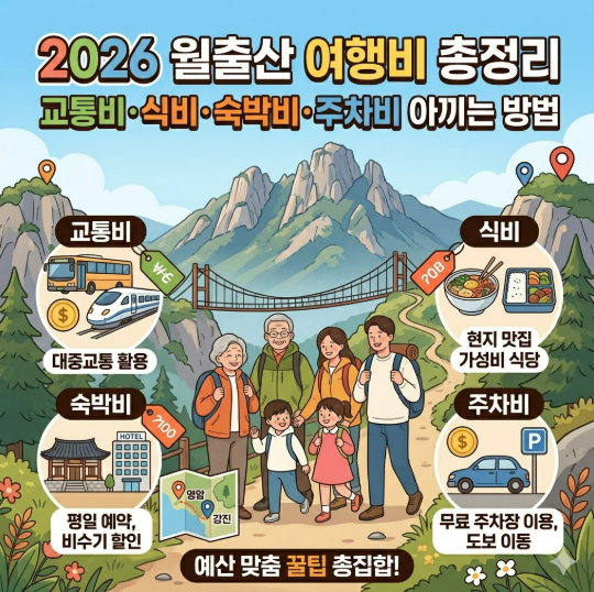 2026 월출산 여행비 총정리｜교통비·식비·숙박비·주차비 아끼는 방법