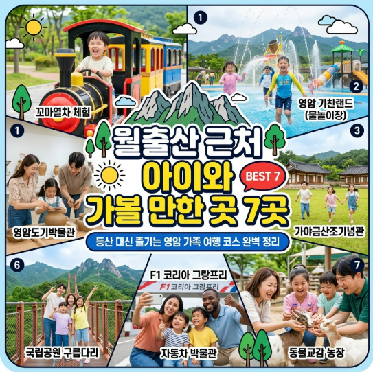 월출산 근처 아이와 가볼 만한 곳 7곳｜등산 대신 즐기는 영암 가족 여행 코스 완벽 정리