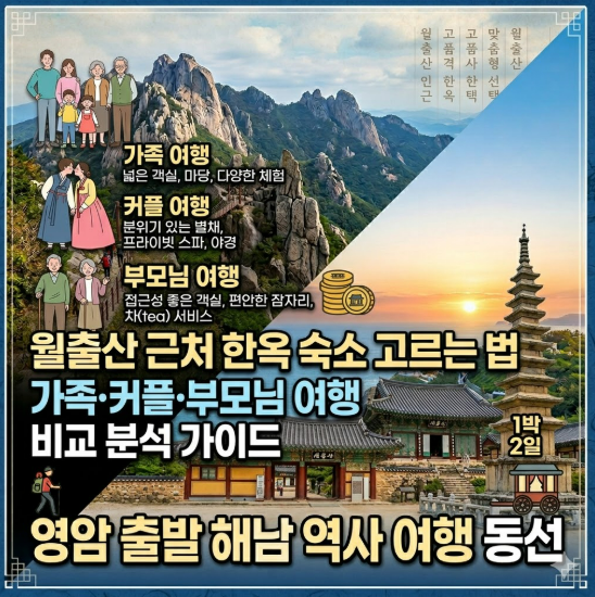 월출산 근처 한옥 숙소 고르는 법｜가족·커플·부모님 여행 기준 비교
