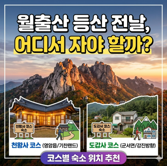 월출산 등산 전날 어디서 자야 할까? 천황사·도갑사 코스별 숙소 위치 추천