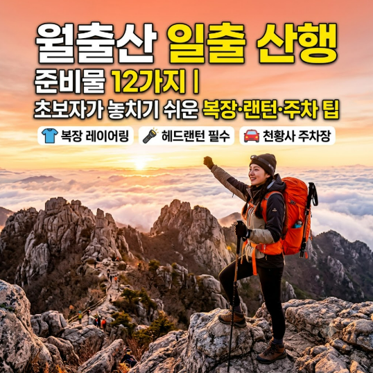 월출산 일출 산행 준비물 12가지｜초보자가 놓치기 쉬운 복장·랜턴·주차 팁