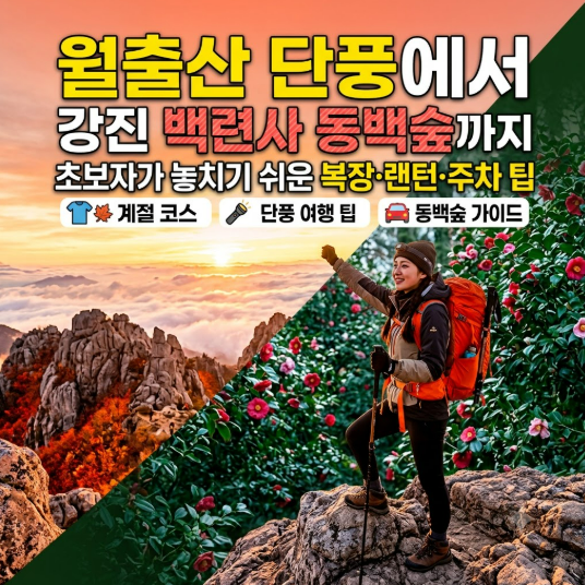 월출산 단풍 여행 후 강진 백련사 동백숲까지 이어가는 계절 코스