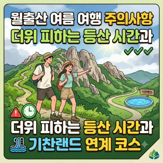 월출산 여름 여행 주의사항｜더위 피하는 등산 시간과 기찬랜드 연계 코스