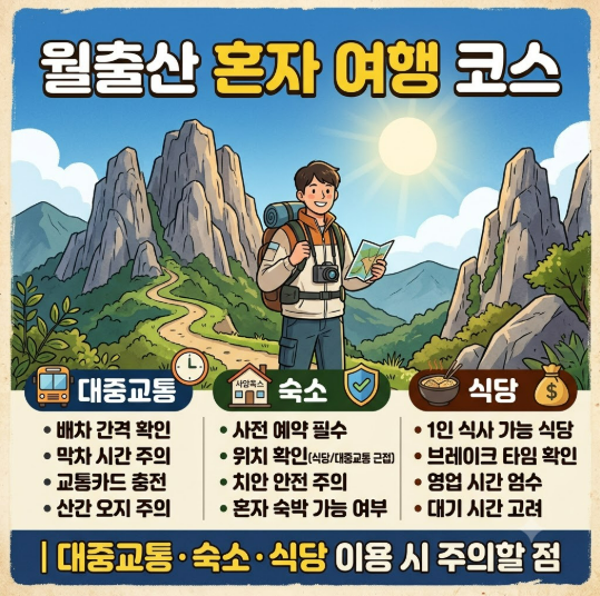 월출산 혼자 여행 코스｜대중교통·숙소·식당 이용 시 주의할 점
